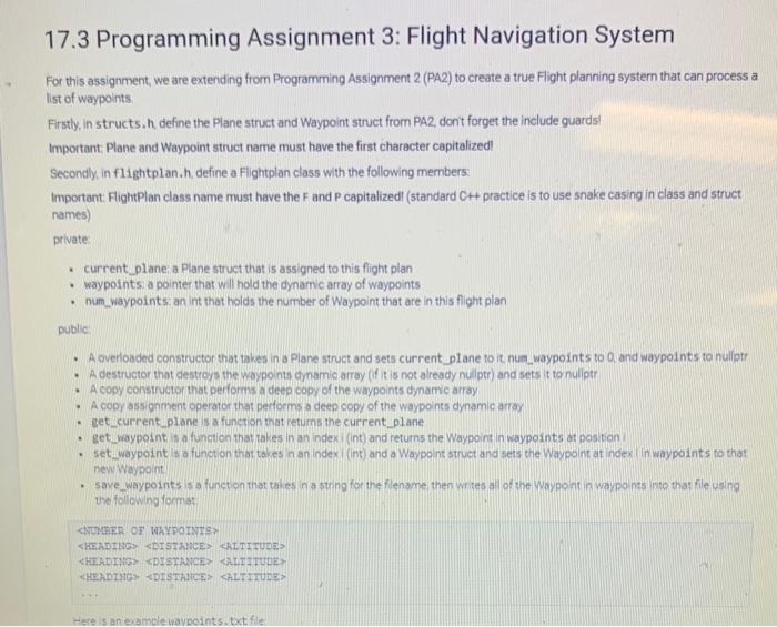 For This Assignment We Are Extending From Programming Assignment 2 Pa2 To Create A True Flight Planining Systern That 1