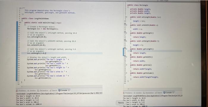Use Rectanglejava And Lengthwidthdemojava 1 Create New Method In The Rectangle Class Called Setheight To Tet The Height 2