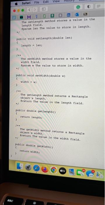 Use Rectanglejava And Lengthwidthdemojava 1 Create New Method In The Rectangle Class Called Setheight To Tet The Height 4