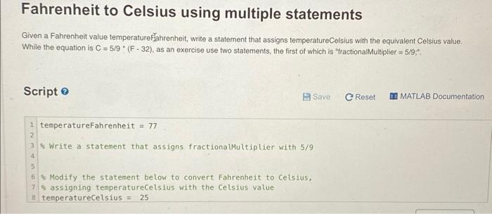 Assigning A Sum Write A Statement That Assigns Numcoins With Numnickels Numdimes Fahrenheit To Celsius Using Multiple 2
