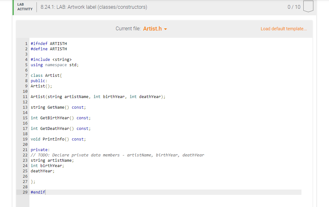 Lab 8 24 C Artwork Label Classes Constructors 4