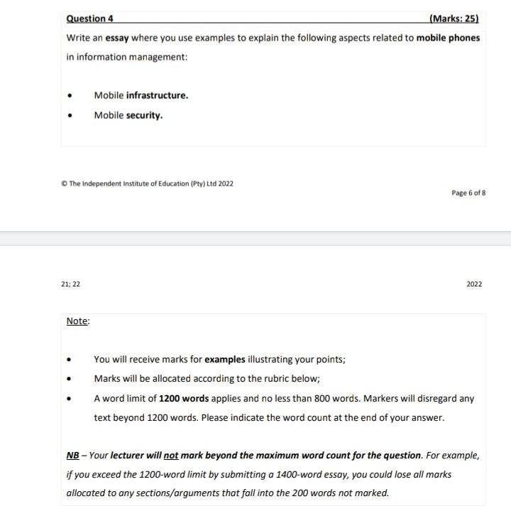 Write An Essay Where You Use Examples To Explain The Following Aspects Related To Mobile Phones In Information Managemen 1