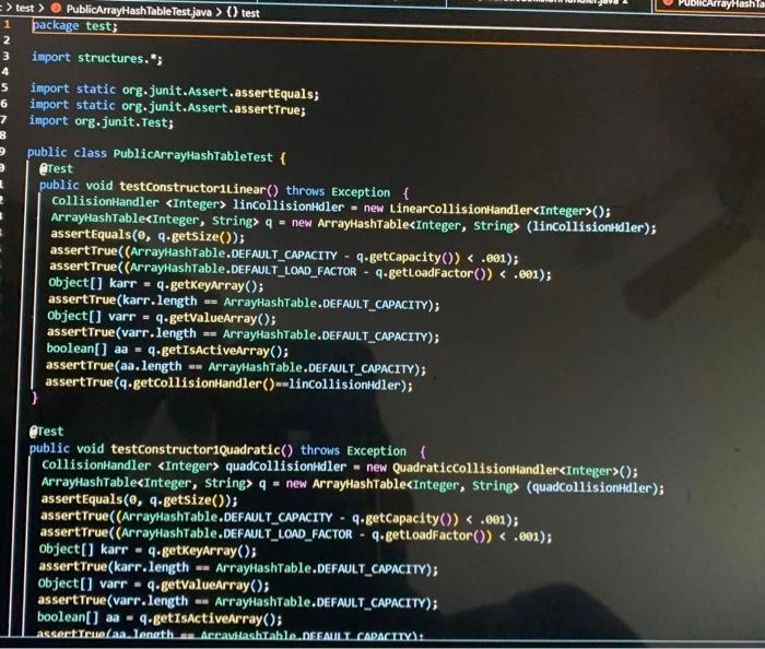 Arrayhashtable Java Linearcollisiomhandler Java Quadraticcollisionhandler Java Hashtable Java Publicarrayhashtabletest J 11