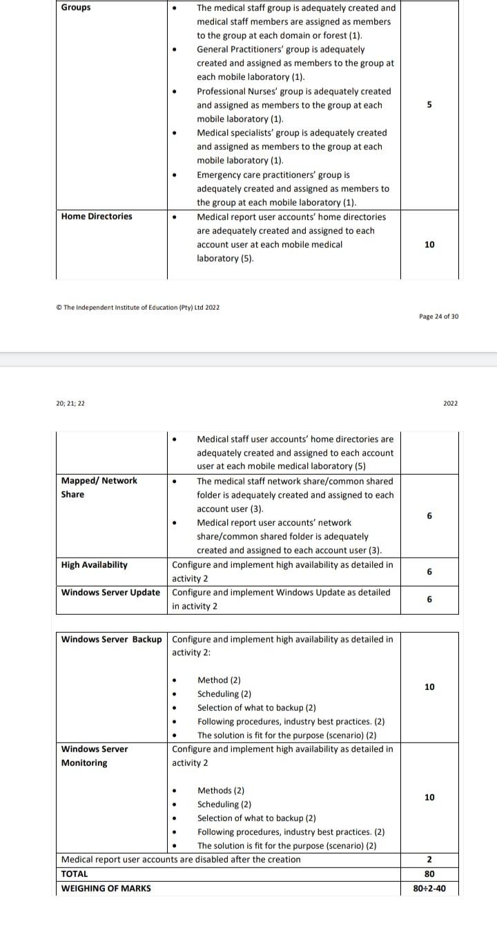 You Have Been Provided With The Following Minimum Requirements Specifications About Users Groups Computers And Folders 3