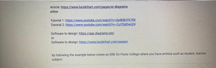 Article Https Www Lucidchart Com Pages Er Diagrams Either Tutorial 1 Httpsil Www Youtube Com Watch Y Opdhbuyk7kk Tu 1