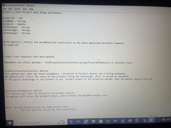 Lintlcell File Edit Format View Help Lote No Two Projects Have The Sane Project Cost All The Searches Should Be Case I 1