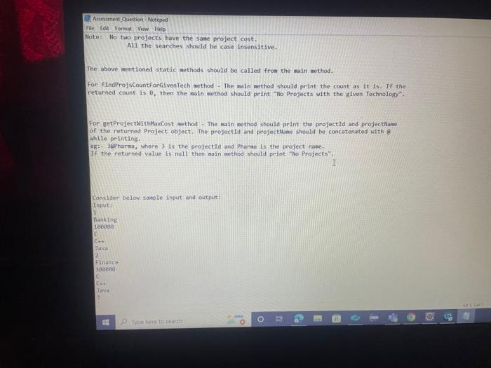 Lintlcell File Edit Format View Help Lote No Two Projects Have The Sane Project Cost All The Searches Should Be Case I 2