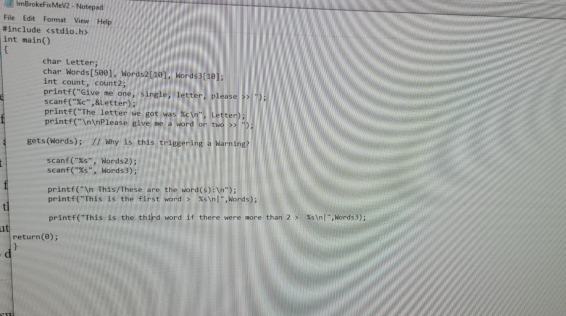 Folks Ok I Created A Broken Program In Learning Materials For You To Documentland Fix The Goals Are 1 Prompt Fo 2