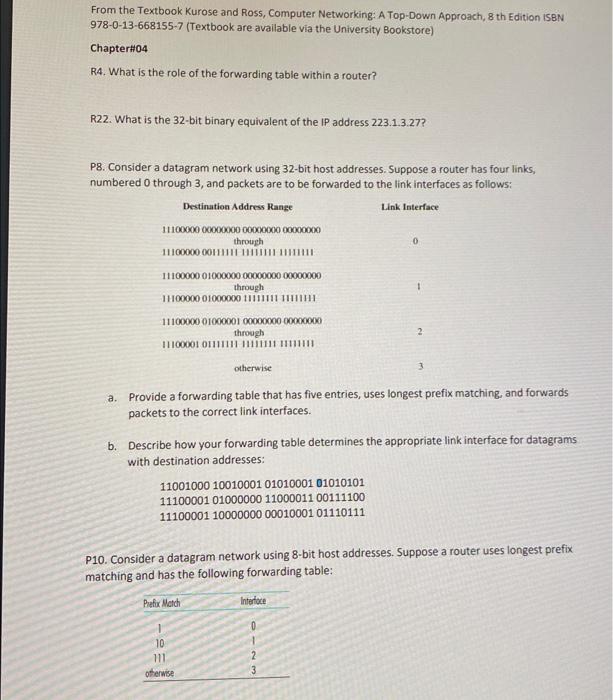 From The Textbook Kurose And Ross Computer Networking A Top Down Approach 8 Th Edition Is8n 978 0 13 668155 7 Textbo 1