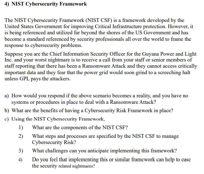 The Nist Cybersecurity Framework Nist Csf Is A Framework Developed By The United States Government For Improving Criti 1