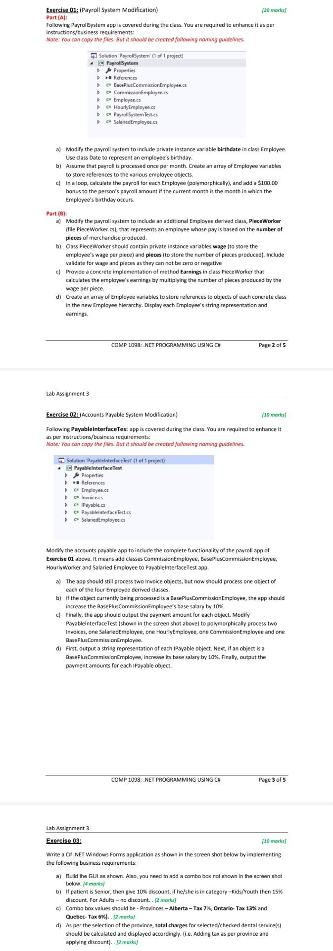 Comp 1098 Net Programming Using Ch Page 2 Of 5 Lab Assignment 3 Lab Assignment 3 Exercise 03 10 Marks Write A Ch 1