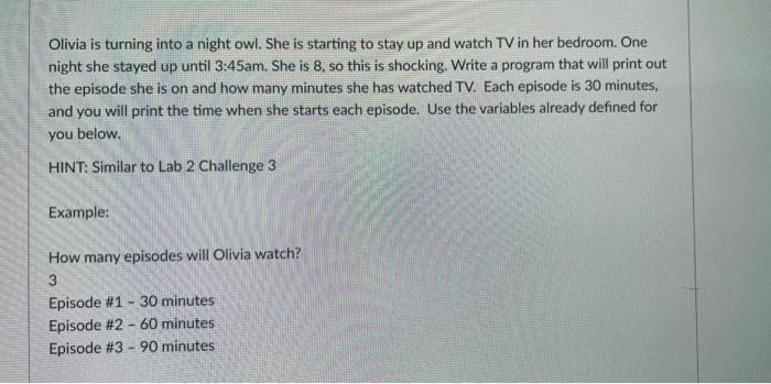 Olivia Is Turning Into A Night Owl She Is Starting To Stay Up And Watch Tv In Her Bedroom One Night She Stayed Up Unti 1