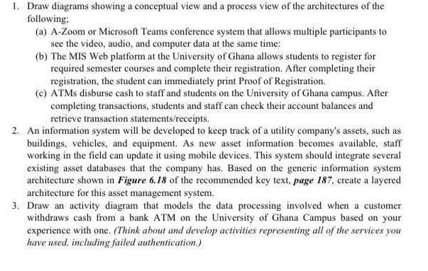 1 Draw Diagrams Showing A Conceptual View And A Process View Of The Architectures Of The Following A A Zoom Or Micro 1