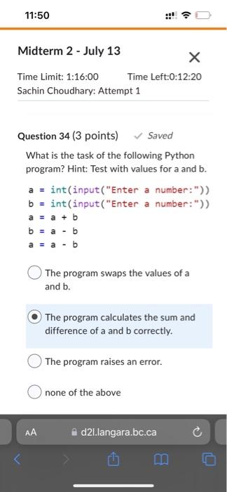 What Is The Task Of The Following Python Program Hint Test It With Your Name Or A Short Name As The Input Function 2