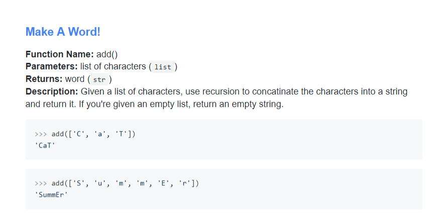 Please Solve It As Python Use Recursion 1