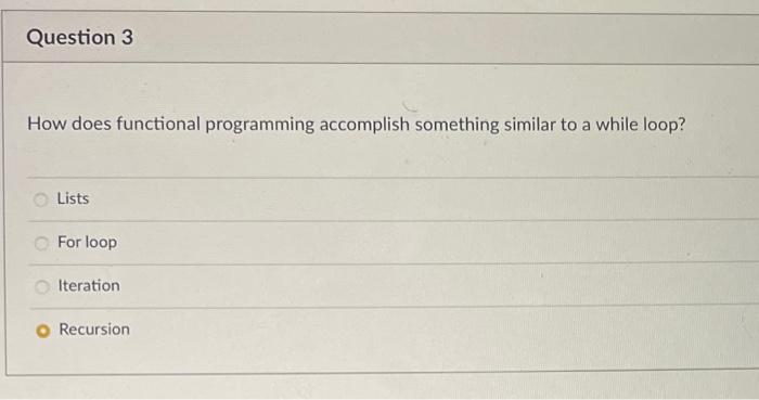 How Does Functional Programming Accomplish Something Similar To A While Loop Lists For Loop Iteration Recursion 1
