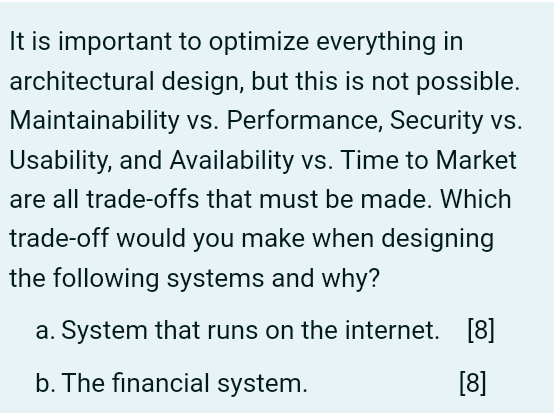 It Is Important To Optimize Everything In Architectural Design But This Is Not Possible Maintainability Vs Performanc 1