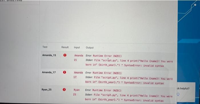 In Pycharm Write A Program That Prompts The User For Their Name And Age Your Program Should Then Tell The User The Yea 3