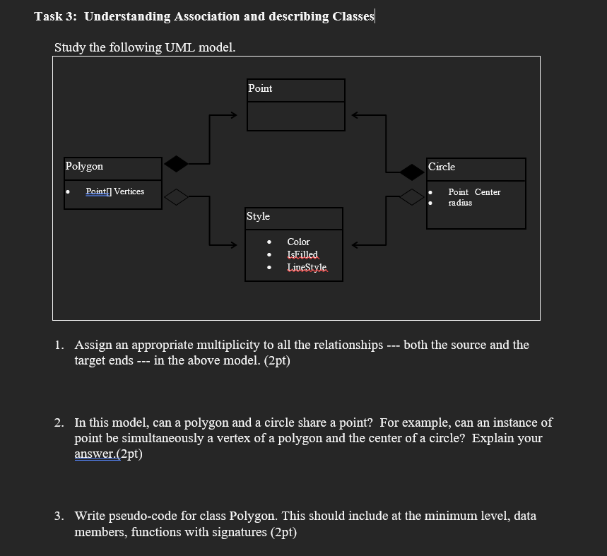 Task 3 Understanding Association And Describing Classes Study The Following Uml Model 1 Assign An Appropriate Multip 1