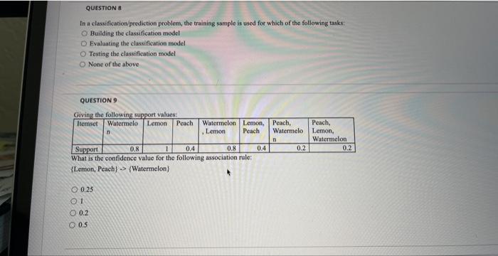 In A Classification Prediction Problem The Training Sample Is Used For Which Of The Following Tasks Building The Class 1