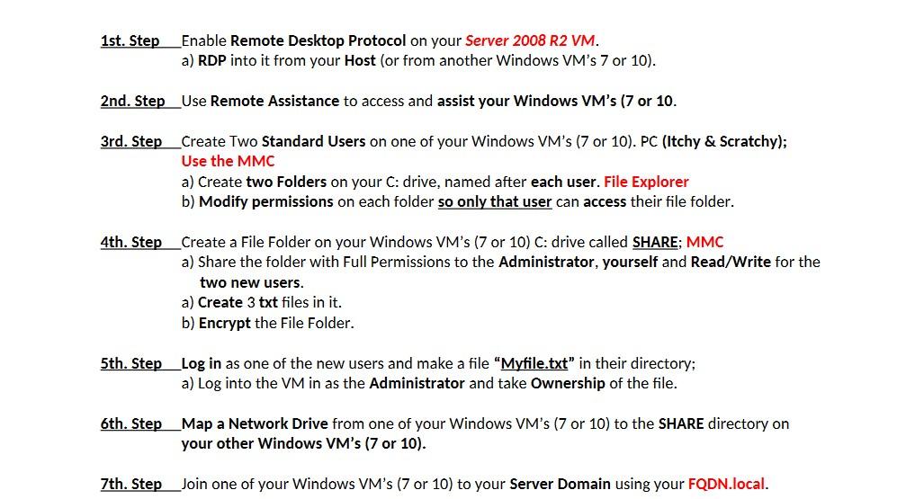 1st Step Enable Remote Desktop Protocol On Your Server 2008 R2 Vm A Rdp Into It From Your Host Or From Another Windo 1