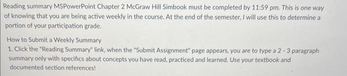 Reading Summary Mspowerpoint Chapter 2 Mcgraw Hill Simbook Must Be Completed By 11 59 Pm This Is One Way Of Knowing Tha 1