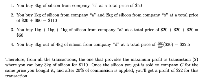 You Are A Contractor Working For Company C This Company Builds Computer Chips And It Needs To Buy A Lot Of Silicon Wh 2