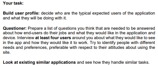 Goals The Goal Of This Assignment Is To Learn How To Build A User Profile Do A Task Analysis And Scenario Construction 2