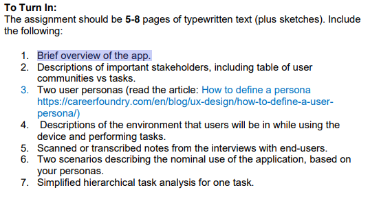 Goals The Goal Of This Assignment Is To Learn How To Build A User Profile Do A Task Analysis And Scenario Construction 4