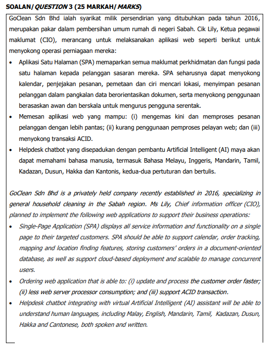 Soalan Question 3 25 Markah Marks Goclean Sdn Bhd Ialah Syarikat Milik Persendirian Yang Ditubuhkan Pada Tahun 2016 1