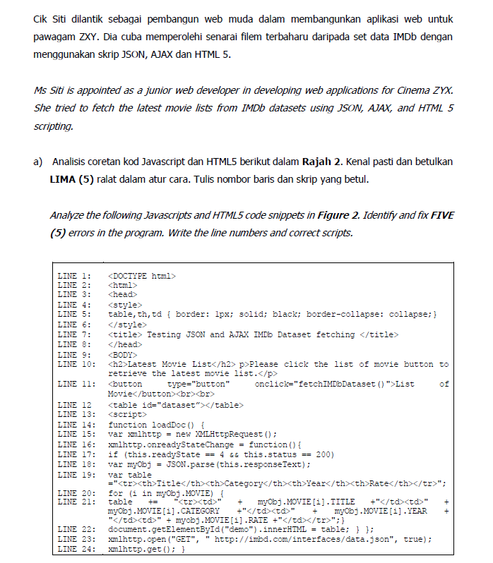 Cik Siti Dilantik Sebagai Pembangun Web Muda Dalam Membangunkan Aplikasi Web Untuk Pawagam Zxy Dia Cuba Memperolehi Sen 1