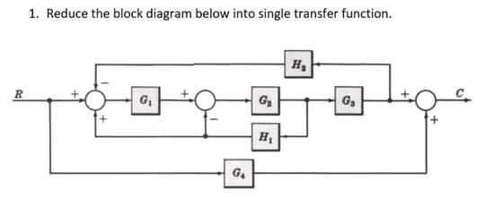 1 Reduce The Block Diagram Below Into Single Transfer Function 1