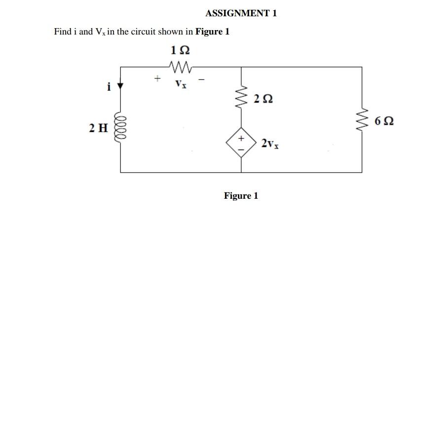 Find I And Vx In The Circuit Shown In Figure 1 Figure 1 1