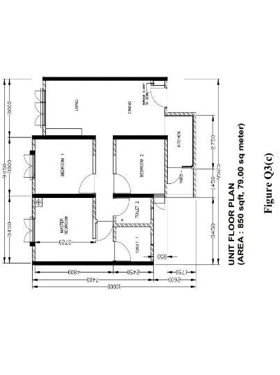 C Figure Q3 C Shows A Typical Unit For An Affordable Home As An M E Consultant You Are Required To Plan And Design 2