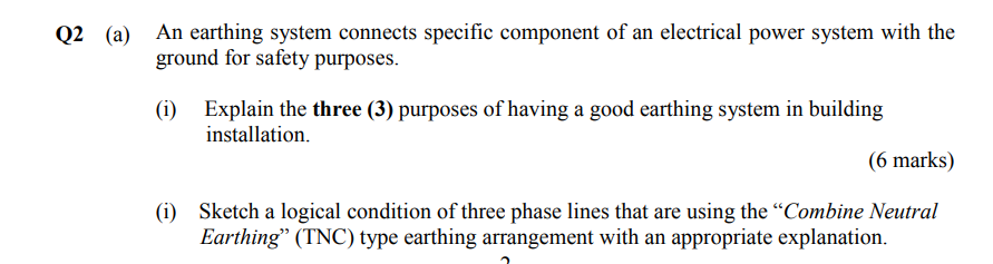 A An Earthing System Connects Specific Component Of An Electrical Power System With The Ground For Safety Purposes I 1