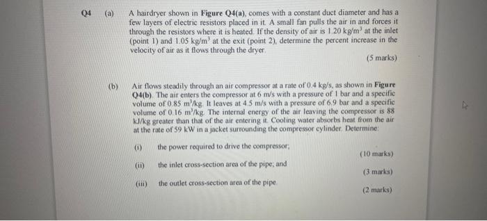 A A Hairdryer Shown In Figure Q4 A Comes With A Constant Duct Diameter And Has A Few Layers Of Electric Resistors Pl 1