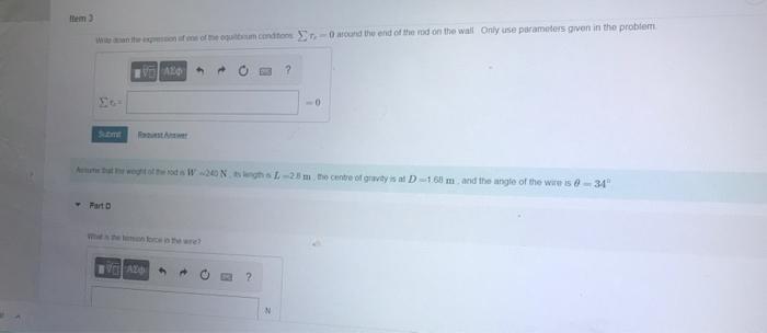 Mant Dib Firt 0 What Is The Not Force Aching On The Rod From The Wall 3