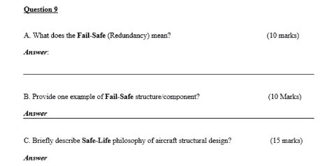 Question 9 A What Does The Fail Safe Redundancy Mean 10 Marks Answer B Provide One Example Of Fail Safe Structur 1