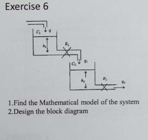 Exercise 6 1 Find The Mathematical Model Of The System 2 Design The Block Diagram 1