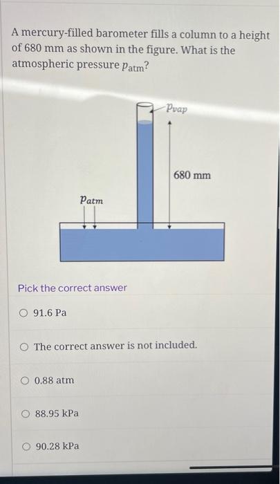 What Is The Gauge Pressure In A Fluid With Density 800 Kg M3 At A Depth Of 2 5 M Pick The Correct Answer 2000 Pa 19 6 2