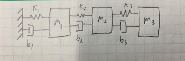 2 Model The Following 3 Dof System First That Is Write The Governing Differential Equations Convert To State Space 2