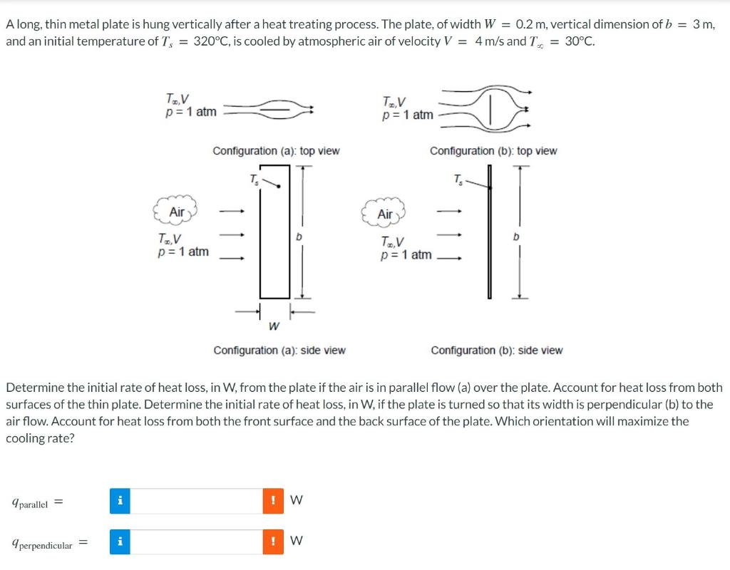 A Long Thin Metal Plate Is Hung Vertically After A Heat Treating Process The Plate Of Width W 0 2 M Vertical Dimensi 1