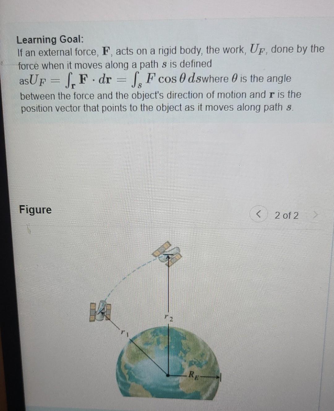 Learning Goal If An External Force F Acts On A Rigid Body The Work Uf Done By The Force When It Moves Along A Pat 1