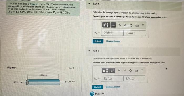 The A 36 Stent Pipo In Fiziare 1 Has A 6061 T6 Aluminum Core It In Subjectod To A Tenaile Force Of 200kn The Ppe Has 1