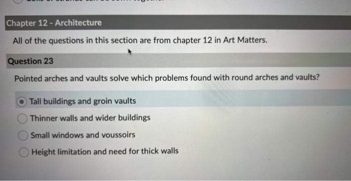 All Of The Questions In This Section Are From Chapter 12 In Art Matters Question 23 Pointed Arches And Vaults Solve Whi 1