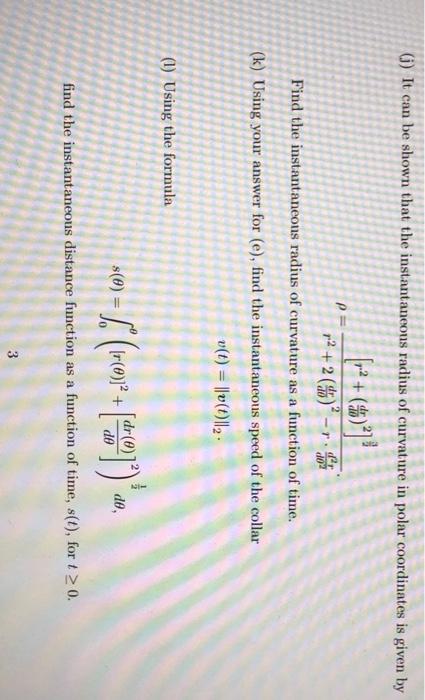 6 It Can Be Shown That The Instantaneous Radius Of Curvature In Polar Coordinates Is Given By D02 X2 P M2 2 1