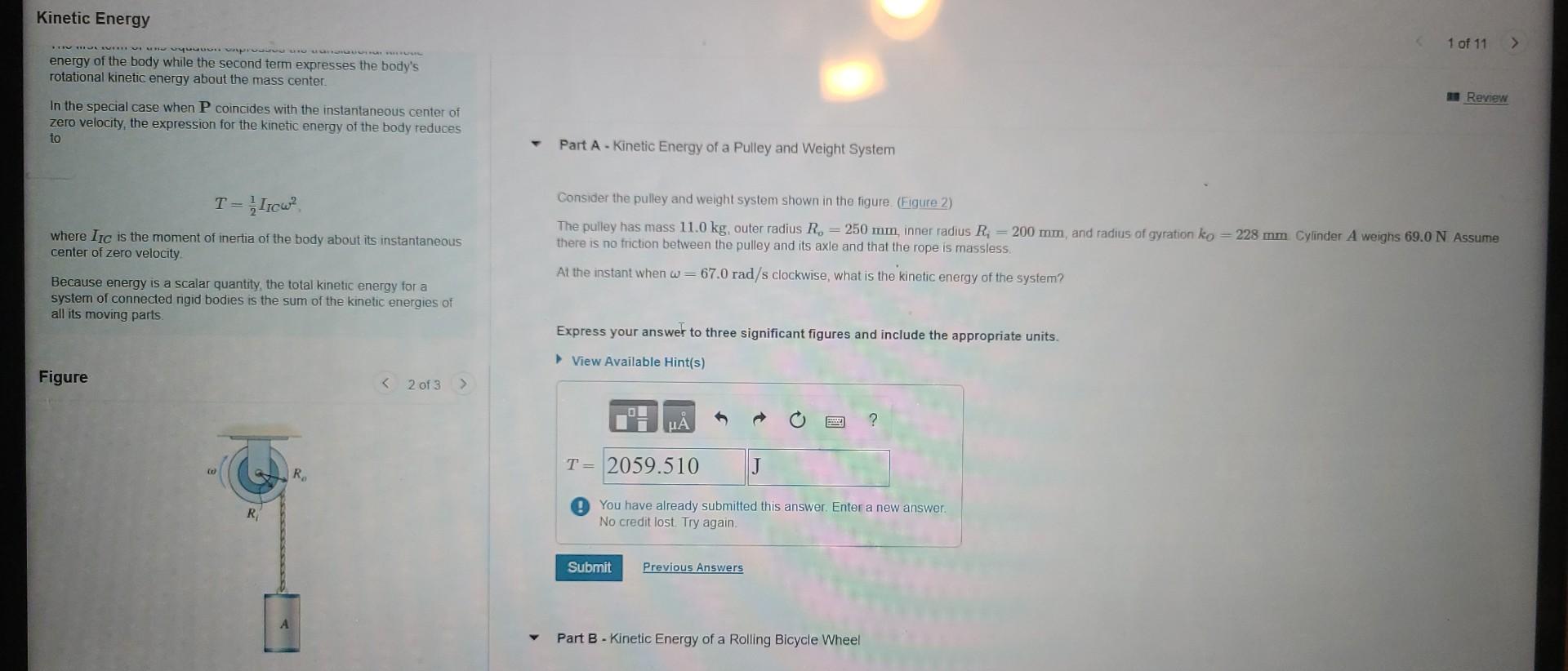 Energy Of The Body While The Second Term Expresses The Body S Rotational Kinetic Energy About The Mass Center In The Sp 1