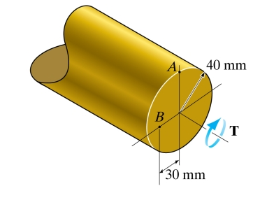 The Solid Circular Shaft Is Subjected To An Internal Torque Of T 5 2 Kn M Determine The Shear Stress Developed At Po 1