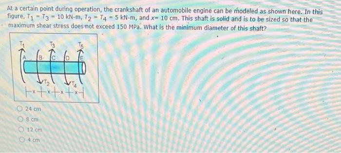 At A Certain Point During Operation The Crankshaft Of An Automobile Engine Can Be Modeled As Shown Here In This Figure 1