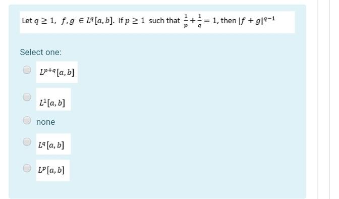 Let Q 2 1 Fig El A B If P 2 1 Such That 1 1 Then If 919 1 9 Select One Lp 4 A B L A B None L A B Lp A 1